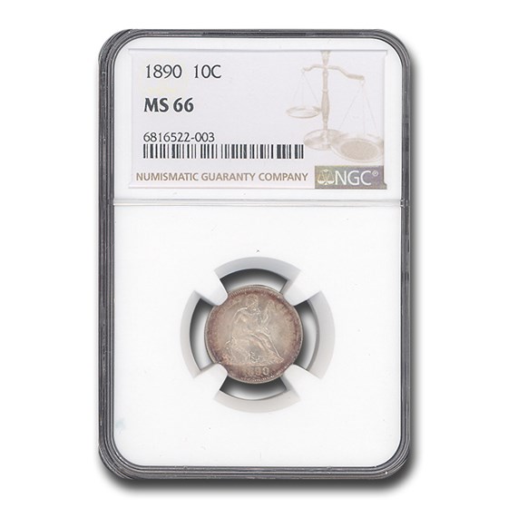 1890 Liberty Seated Dime MS-66 NGC 1890 Liberty Seated Dime MS-66 NGC