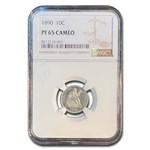 1890 Liberty Seated Dime PF-65 Cameo NGC