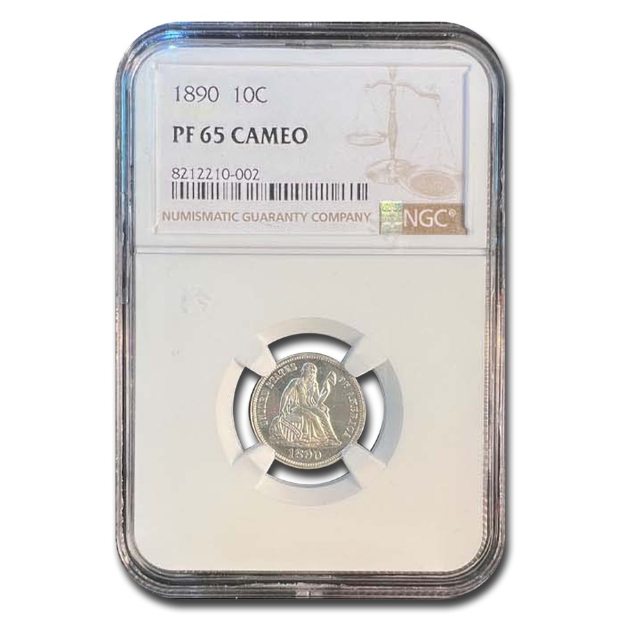 1890 Liberty Seated Dime PF-65 Cameo NGC