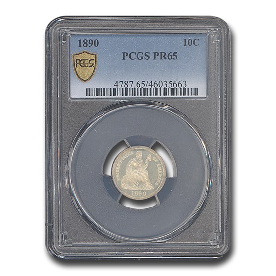 1890 Liberty Seated Dime PR-65 PCGS 1890 Liberty Seated Dime PR-65 PCGS