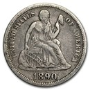 1890 Liberty Seated Dime VF (Details)