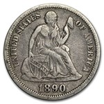 1890 Liberty Seated Dime VF (Details)