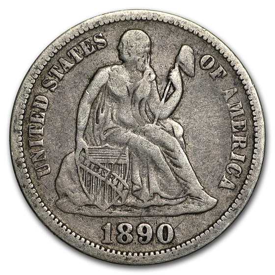 1890 Liberty Seated Dime VF (Details)