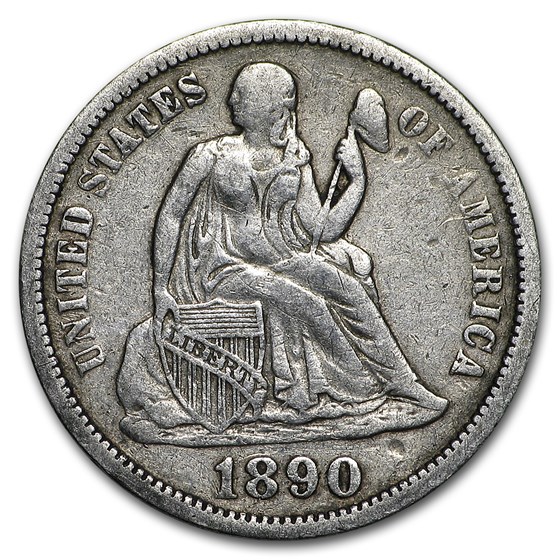 1890 Liberty Seated Dime VF