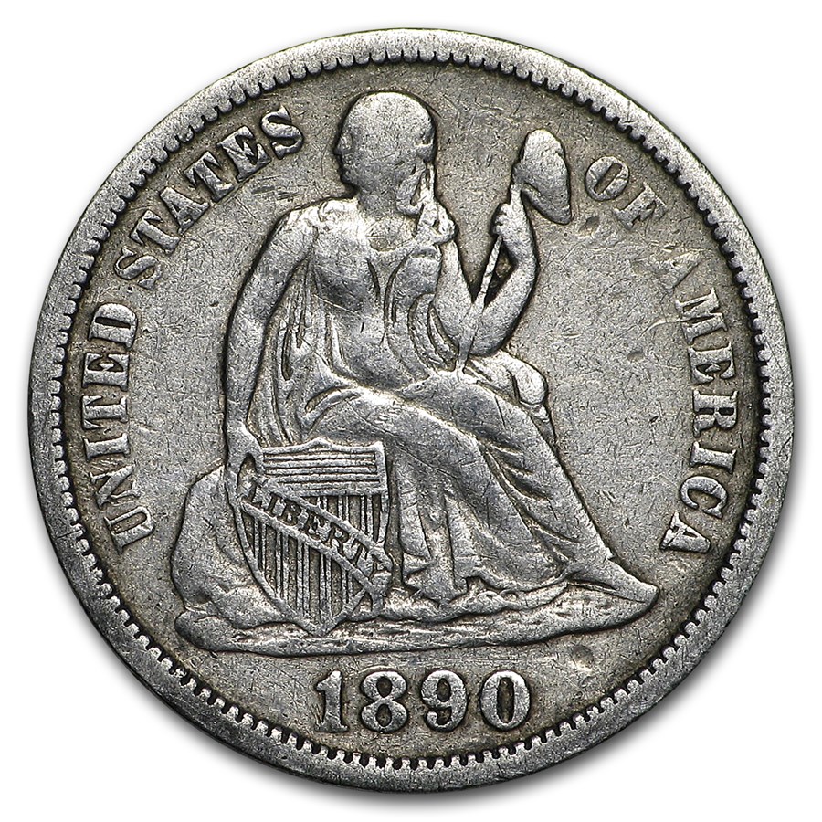 1890 Liberty Seated Dime VF