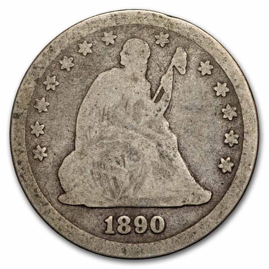 1890 Liberty Seated Quarter Good