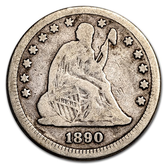 1890 Liberty Seated Quarter VG