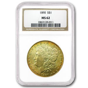 1890 Morgan Dollar MS-62 NGC Soft (Earthy Toning) 1890 Morgan Dollar MS-62 NGC Soft (Earthy Toning)