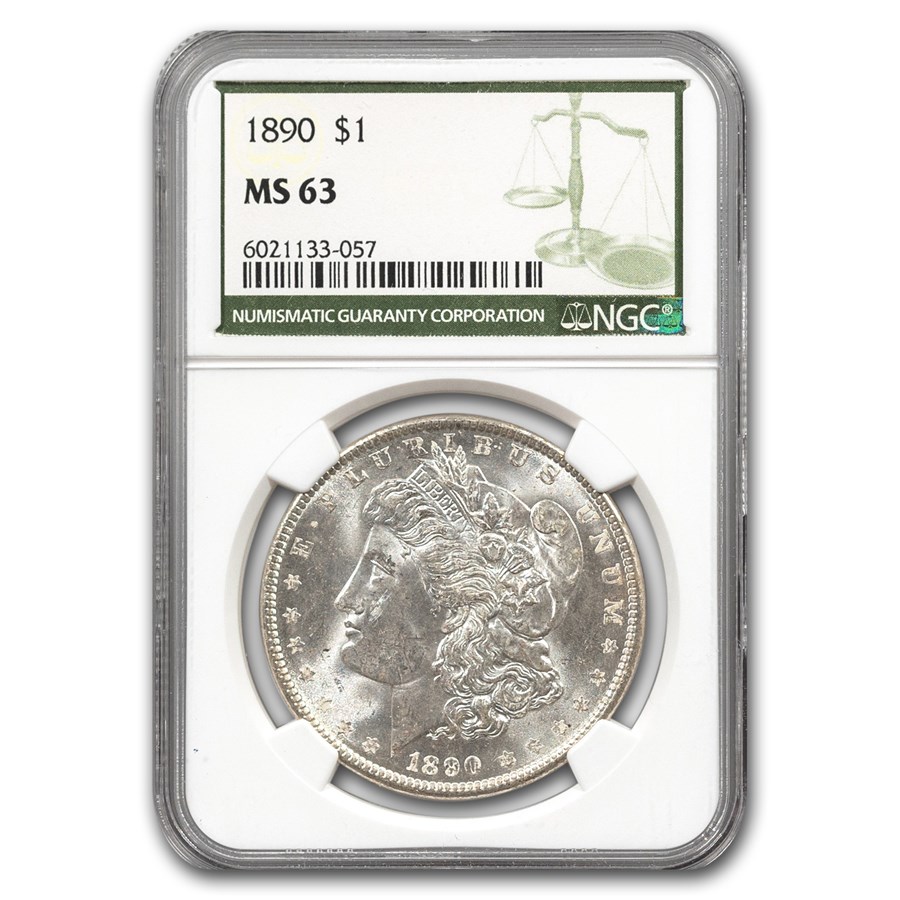 1890 Morgan Dollar MS-63 NGC (Green Label)