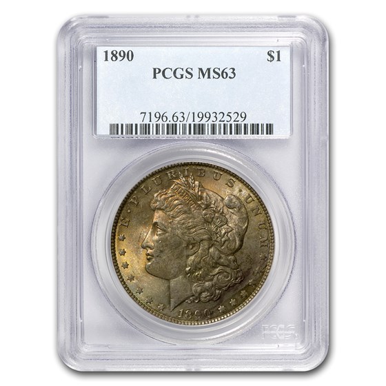 1890 Morgan Dollar MS-63 PCGS (Toned obverse) 1890 Morgan Dollar MS-63 PCGS (Toned obverse)