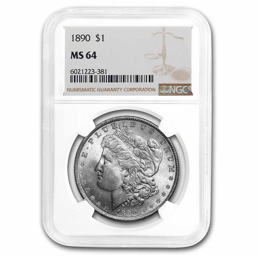 1890 Morgan Dollar MS-64 NGC