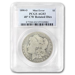 1890-O Morgan Dollar AG-3 PCGS (40 Degree CW Rotated Rev) 1890-O Morgan Dollar AG-3 PCGS (40 Degree CW Rotated Rev)