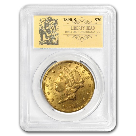 1890-S $20 Liberty Gold Double Eagle BU PCGS (Prospector Label) 1890-S $20 Liberty Gold Double Eagle BU PCGS (Prospector Label)