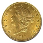 1890-S $20 Liberty Gold Double Eagle MS-62 NGC