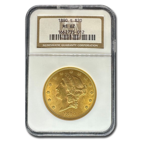 1890-S $20 Liberty Gold Double Eagle MS-62 NGC 1890-S $20 Liberty Gold Double Eagle MS-62 NGC