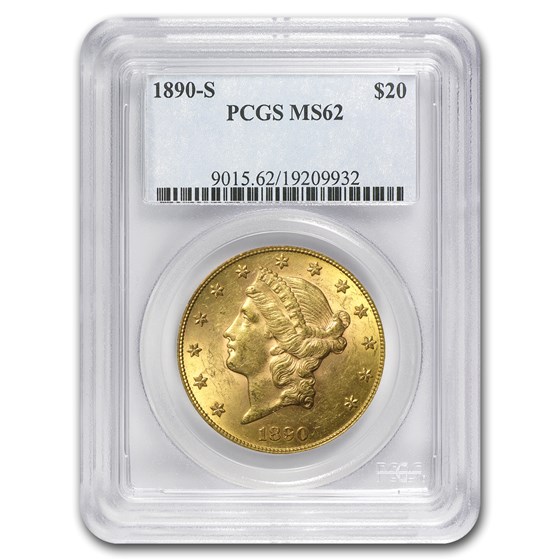 1890-S $20 Liberty Gold Double Eagle MS-62 PCGS 1890-S $20 Liberty Gold Double Eagle MS-62 PCGS