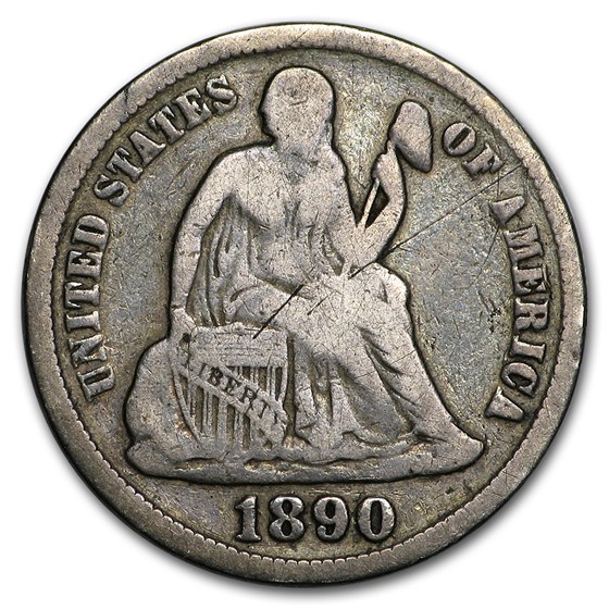 1890-S Liberty Seated Dime Fine 1890-S Liberty Seated Dime Fine