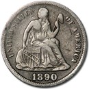 1890-S Liberty Seated Dime VF