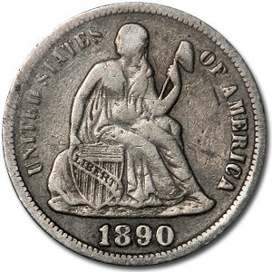 1890-S Liberty Seated Dime VF 1890-S Liberty Seated Dime VF