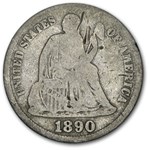 1890-S Liberty Seated Dime VG