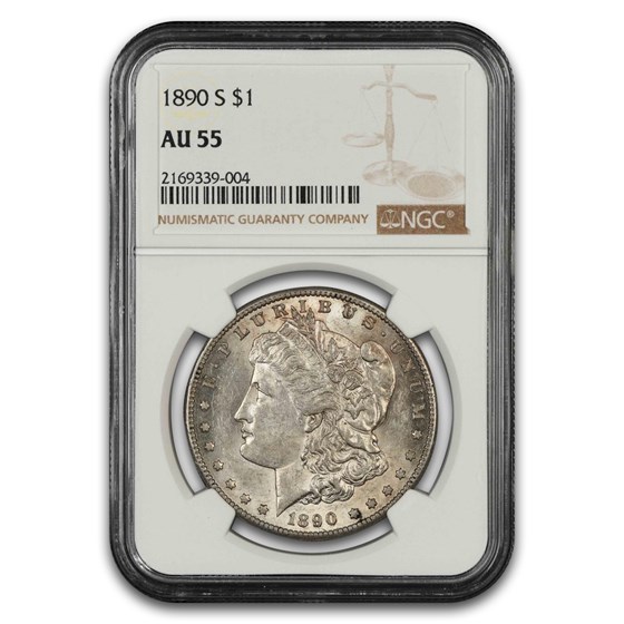1890-S Morgan Dollar AU-55 NGC