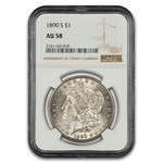 1890-S Morgan Dollar AU-58 NGC