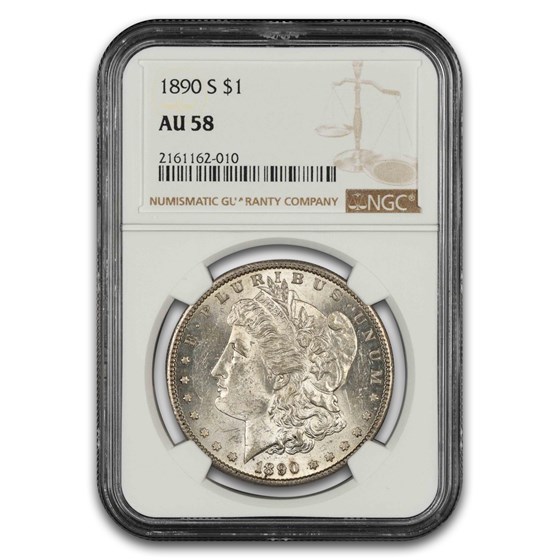 1890-S Morgan Dollar AU-58 NGC
