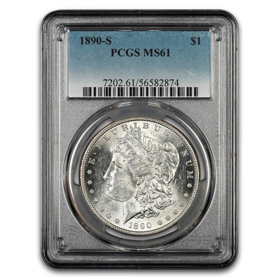 1890-S Morgan Dollar MS-61 PCGS