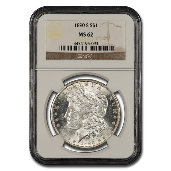 1890-S Morgan Dollar MS-62 NGC 1890-S Morgan Dollar MS-62 NGC