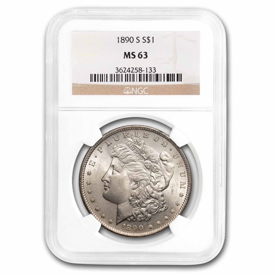 1890-S Morgan Dollar MS-63 NGC