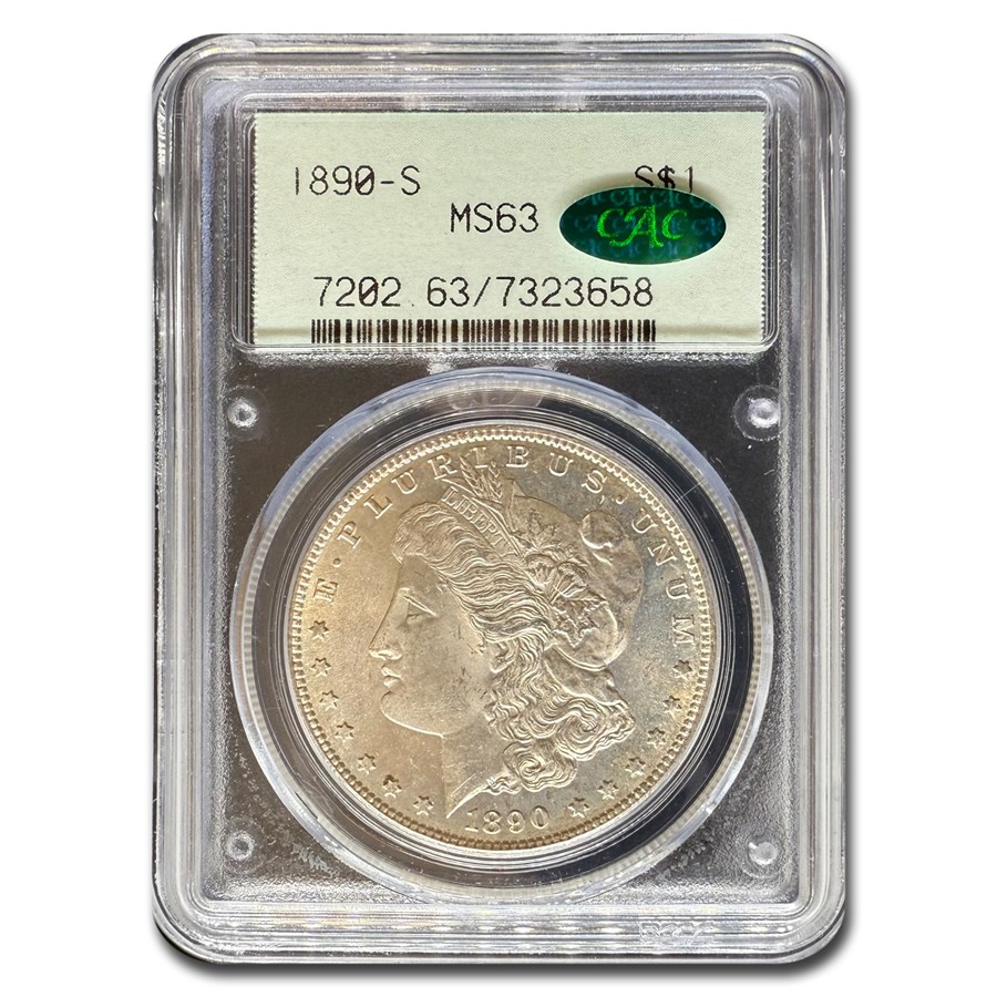 1890-S Morgan Dollar MS-63 PCGS CAC