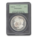 1890-S Morgan Dollar MS-64 DMPL PCGS