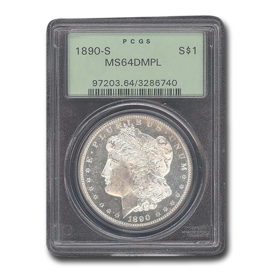 1890-S Morgan Dollar MS-64 DMPL PCGS