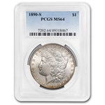 1890-S Morgan Dollar MS-64 PCGS