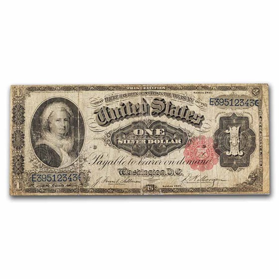 1891 $1.00 Silver Certificate Martha Washington VG (Fr#223) 1891 $1.00 Silver Certificate Martha Washington VG (Fr#223)