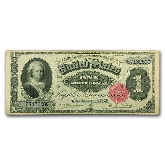 1891 $1.00 Silver Certificate Martha Washington XF (Fr#222) 1891 $1.00 Silver Certificate Martha Washington XF (Fr#222)