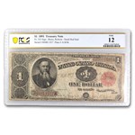 1891 $1.00 Treasury Note Stanton Choice F-12 PCGS (Fr#352)