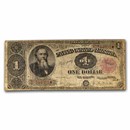 1891 $1.00 Treasury Note Stanton Fine (Fr#350)