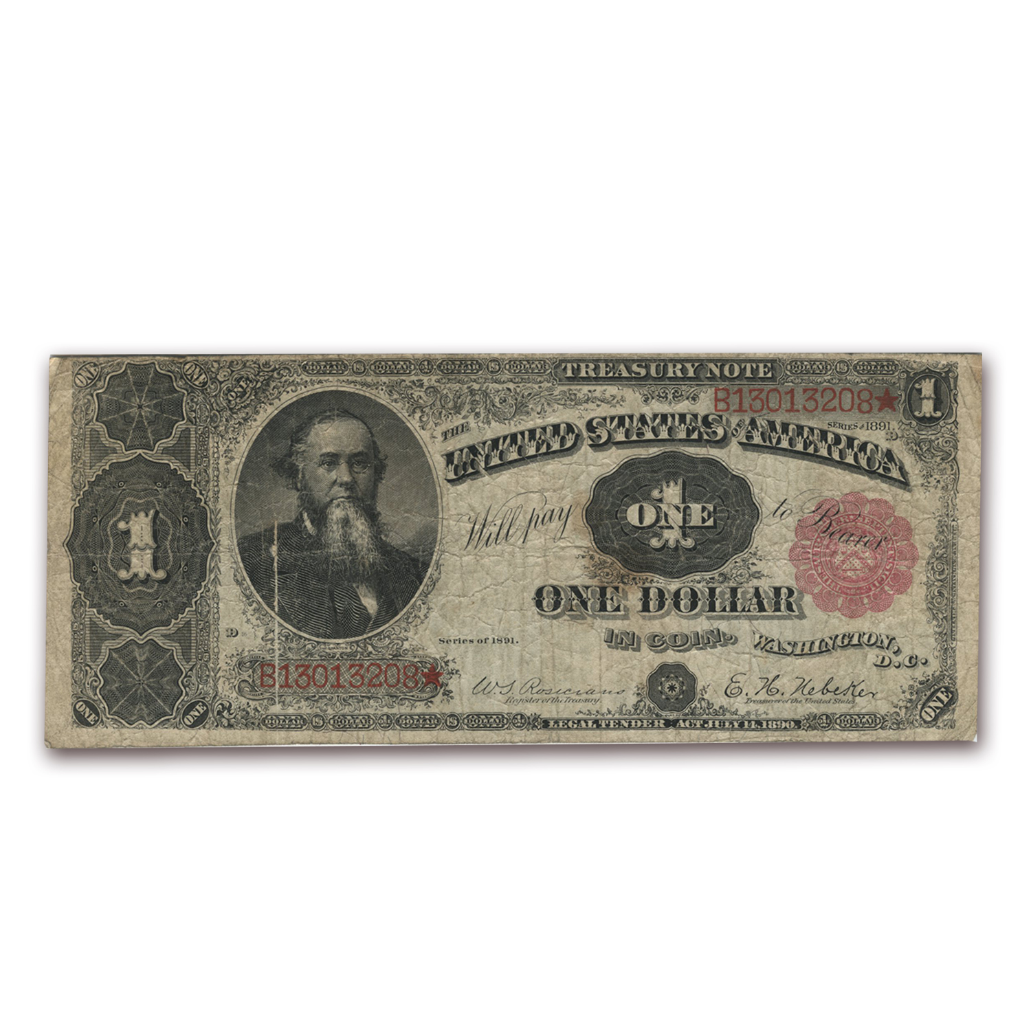 Buy 1891 $1.00 Treasury Note Stanton Fine FR#351 | APMEX
