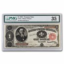 1891 $1.00 Treasury Note Stanton VF-35 PMG (Fr#351)