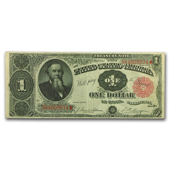 1891 $1.00 Treasury Note Stanton XF 1891 $1.00 Treasury Note Stanton XF