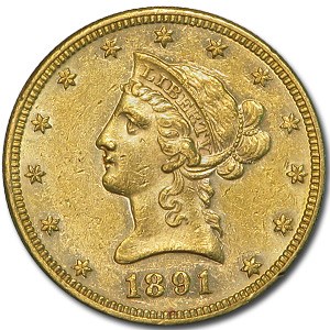 1891 $10 Liberty Gold Eagle AU 1891 $10 Liberty Gold Eagle AU