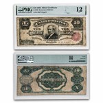 1891 $10 Silver Certificate Hendricks Tombstone F-12 PMG (Fr#298)