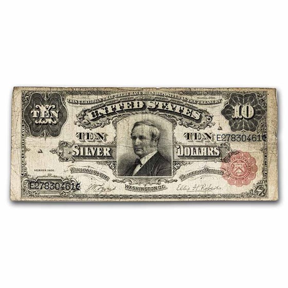 1891 $10 Silver Certificate Hendricks Tombstone VF (Fr#301) 1891 $10 Silver Certificate Hendricks Tombstone VF (Fr#301)