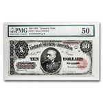 1891 $10 Treasury Note Sheridan AU-50 PMG (Fr#371)