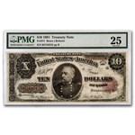 1891 $10 Treasury Note Sheridan VF-25 PMG (Fr#371)