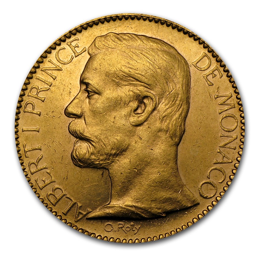 1891-1904 Monaco Gold 100 Francs Albert I AU