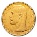1891-1904 Monaco Gold 100 Francs Albert I Avg Circ