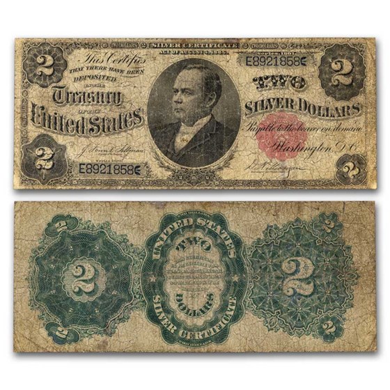1891 $2.00 Silver Certificate William Windom Good (Fr#246) 1891 $2.00 Silver Certificate William Windom Good (Fr#246)