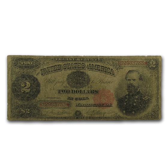 1891 $2.00 Treasury Note VG (Fr#357) 1891 $2.00 Treasury Note VG (Fr#357)